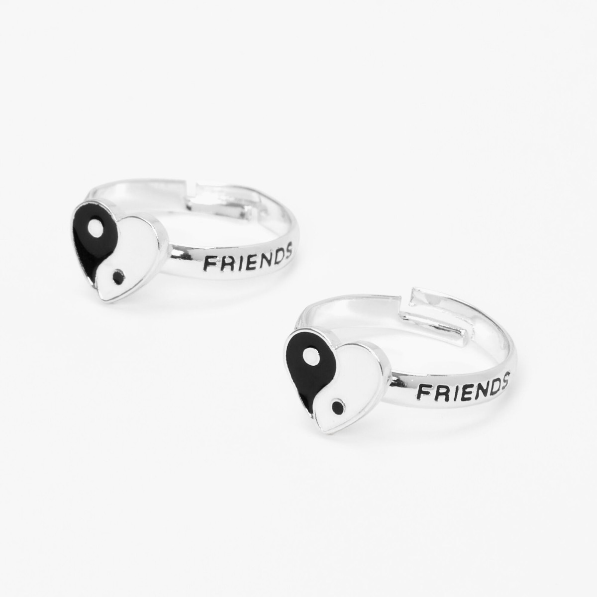 Claires Best Friends Yin Yang Rings (2 Pack) | Silver